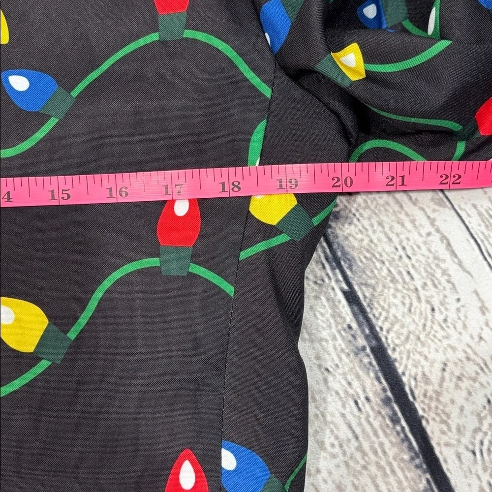 Festive Black Blazer with Holiday Lights